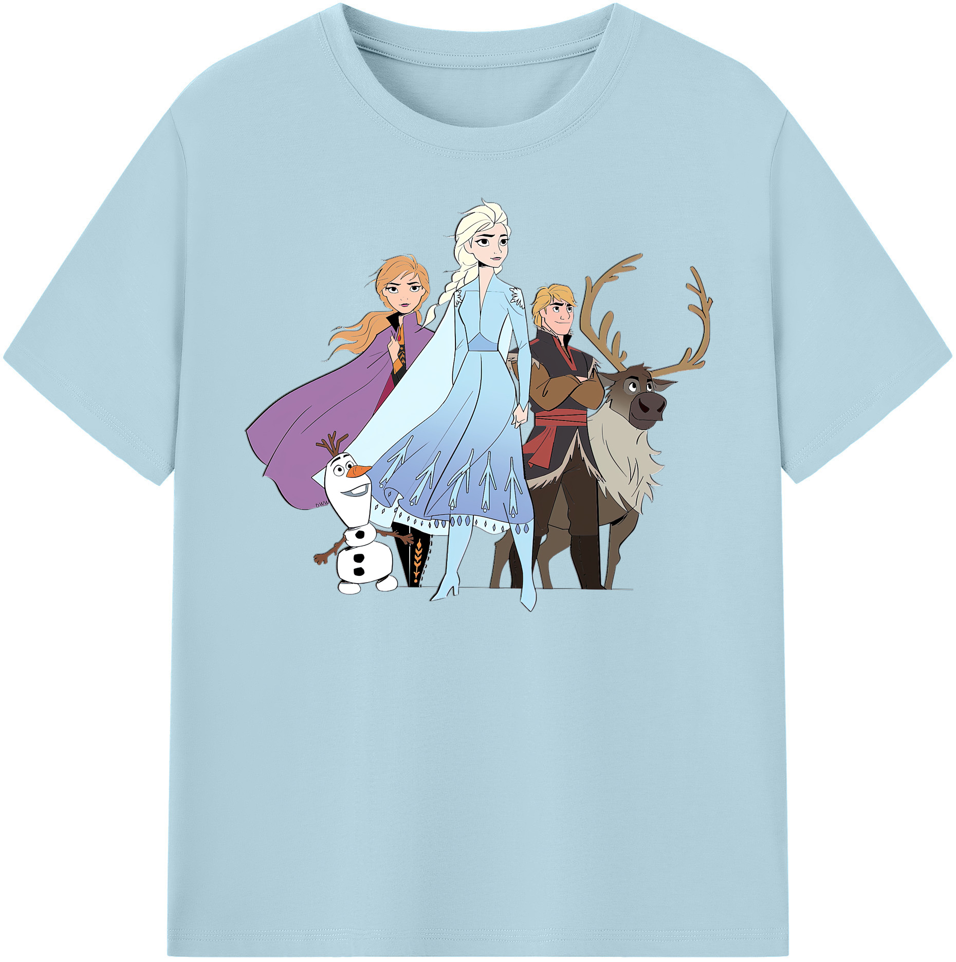 （画像用） アナと雪の女王 アンナ エルサ Frozen Anna Elsa 綿100％半袖Tシャツ（フロントプリント）